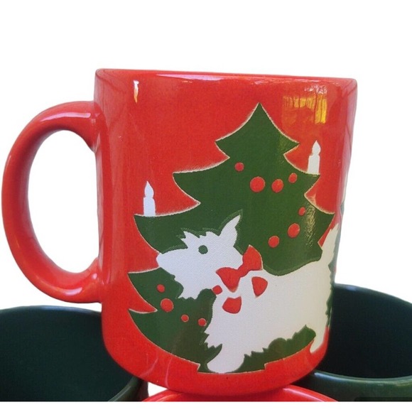 Waechtersbach Christmas Mugs Germany Scottish Terrier Gingerbread Snowmen - Picture 3 of 10